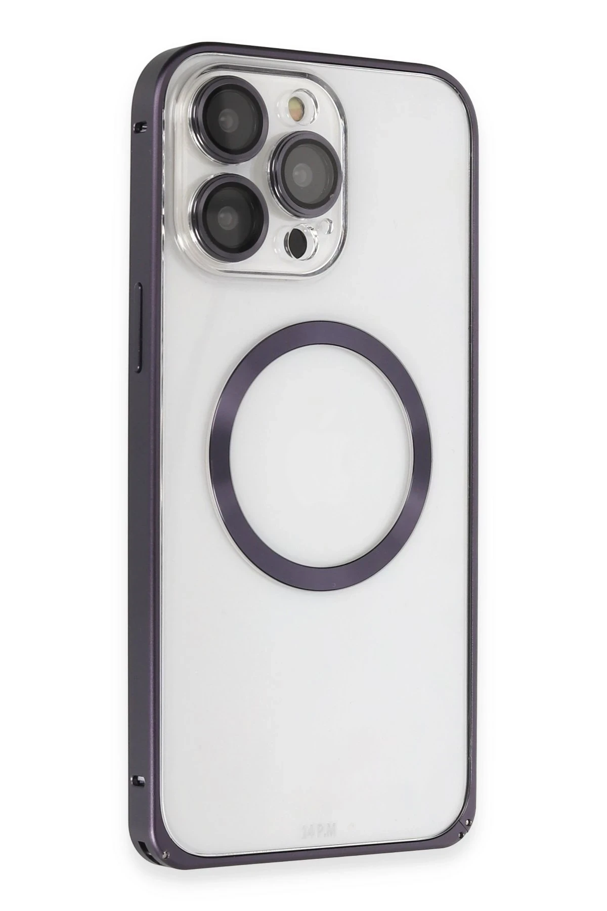 Joko iPhone 14 Pro Kılıf Metal Bumper Magneticsafe Kapak - Derin Mor