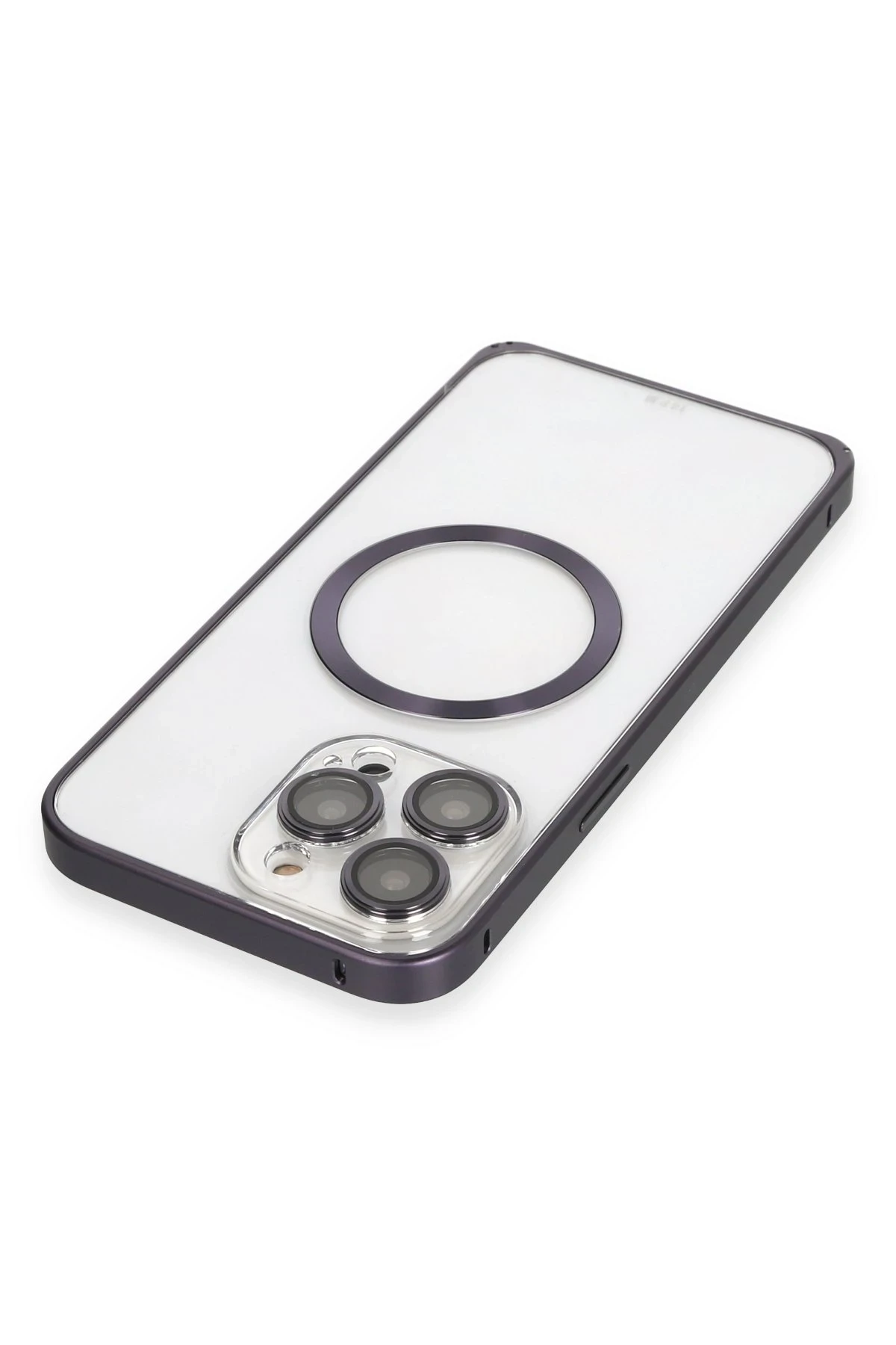 Joko iPhone 14 Pro Kılıf Metal Bumper Magneticsafe Kapak - Derin Mor
