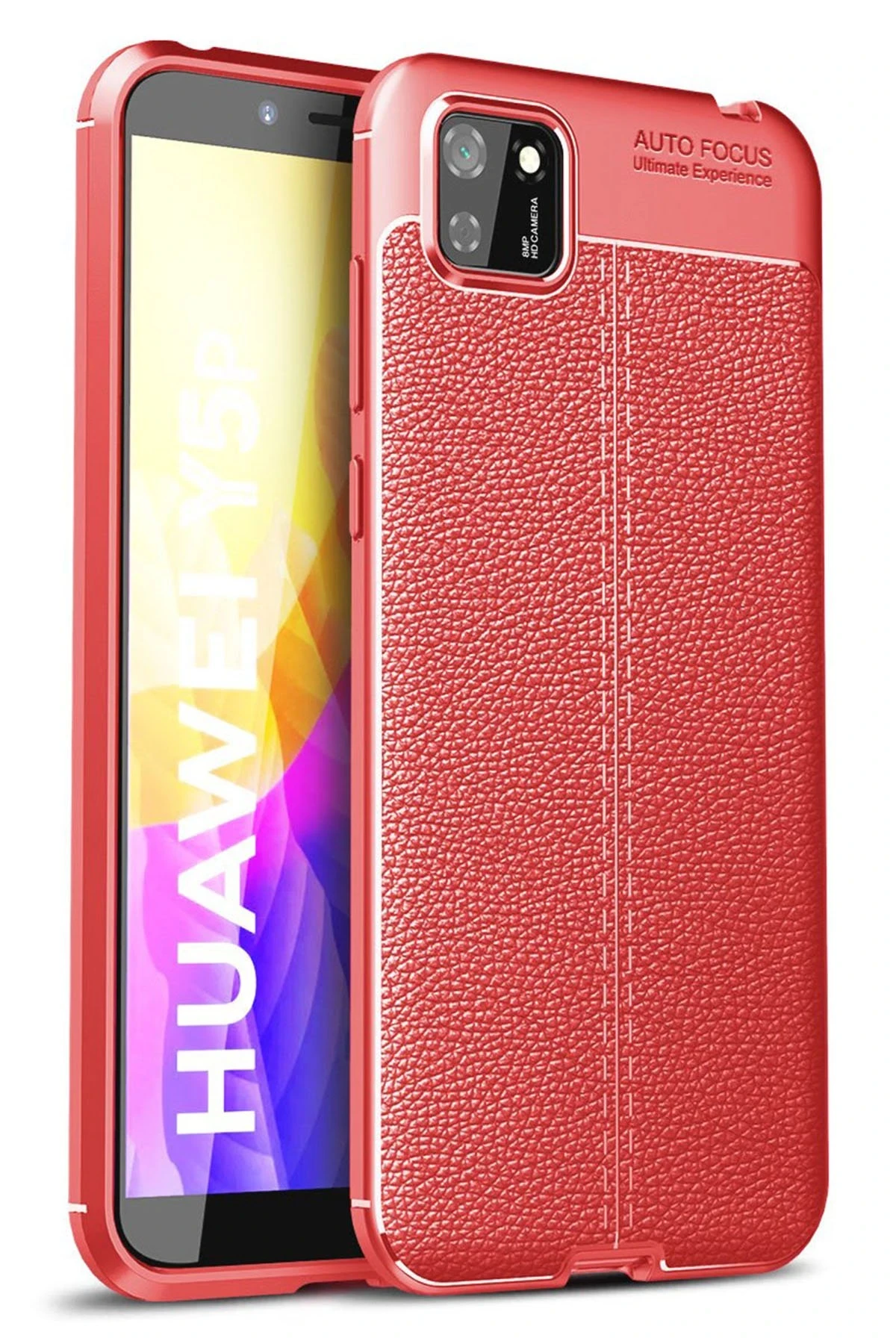 Newface Huawei Y5P Kılıf Auto Focus Kapak - Kırmızı
