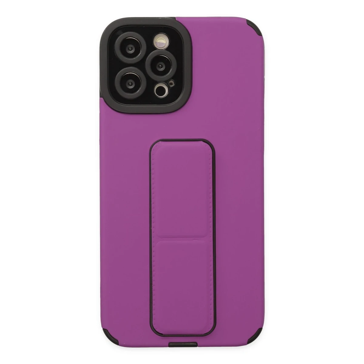Newface Apple iPhone 12 Pro Max Kılıf Mega Standlı Silikon - Mor — görsel 5