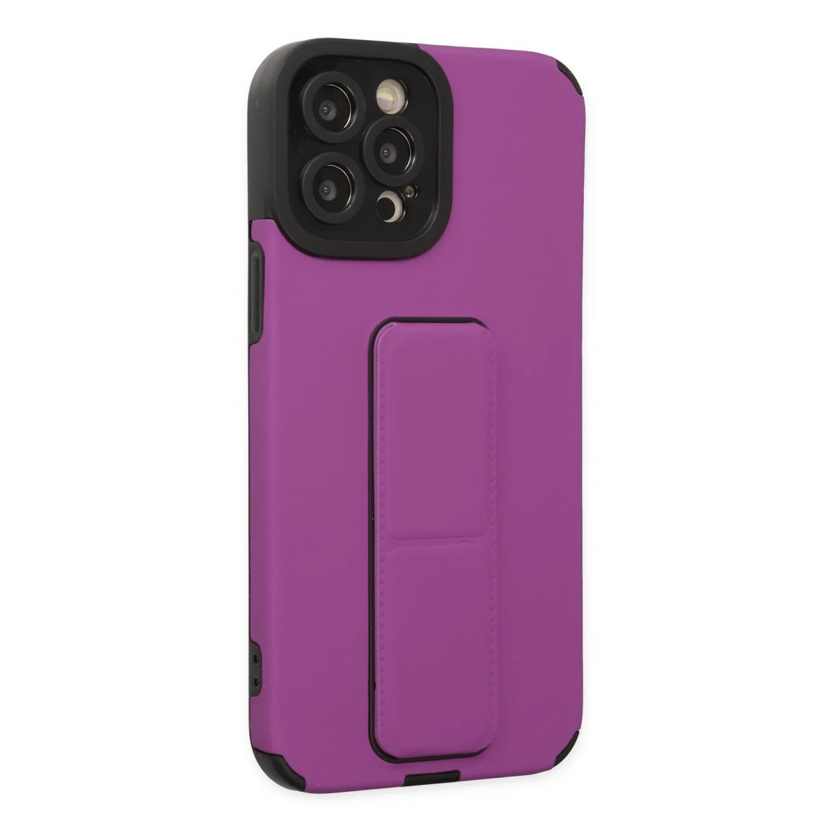 Newface Apple iPhone 12 Pro Max Kılıf Mega Standlı Silikon - Mor — görsel 6
