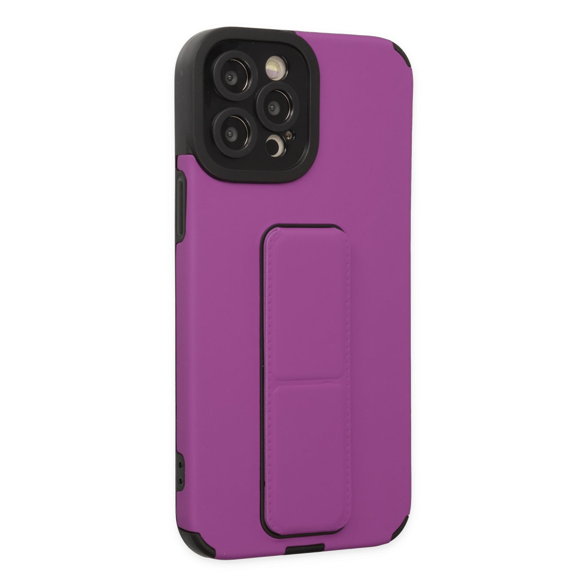 Newface Apple iPhone 12 Pro Max Kılıf Mega Standlı Silikon - Mor — görsel 10
