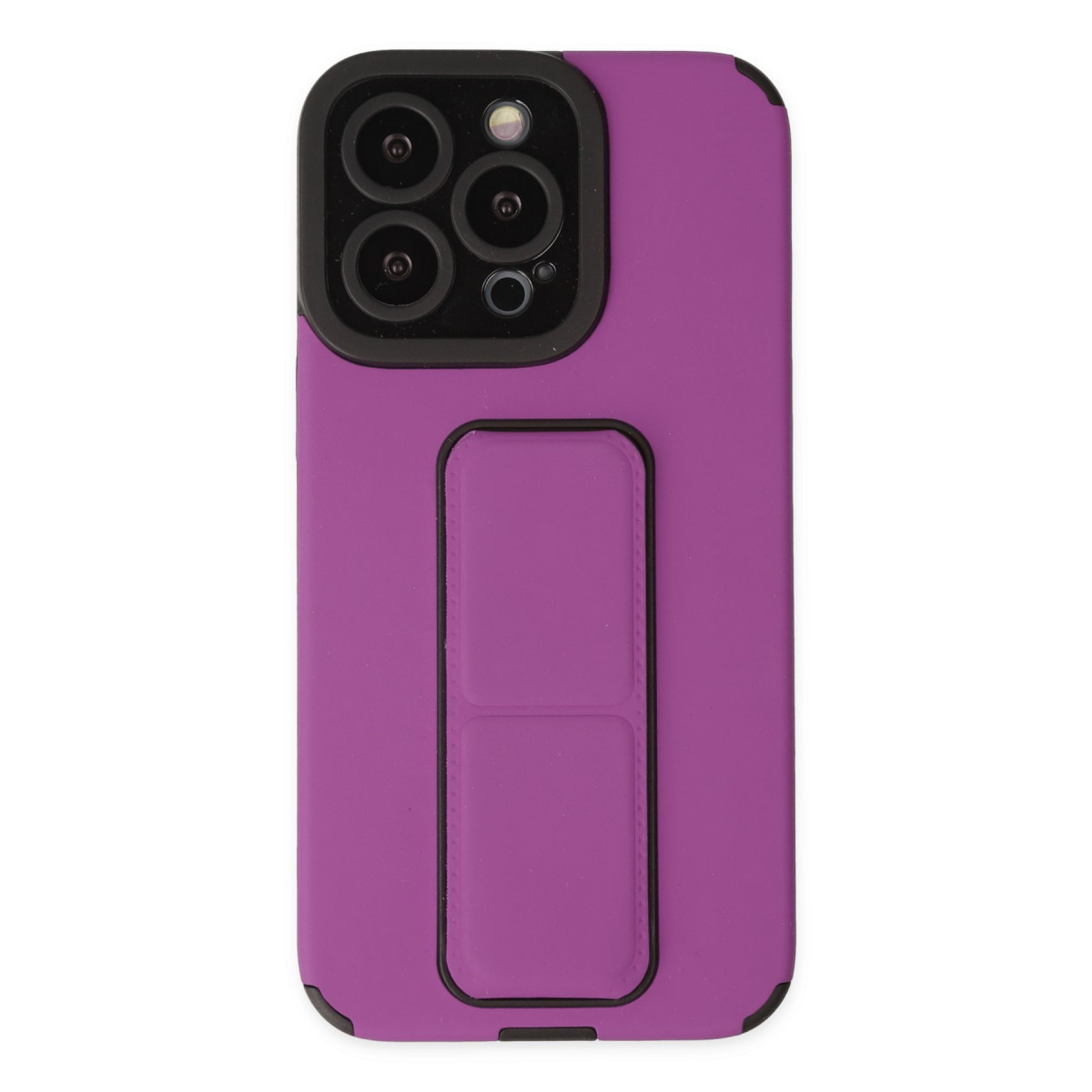 Newface Apple iPhone 13 Pro Max Kılıf Mega Standlı Silikon - Mor — görsel 11