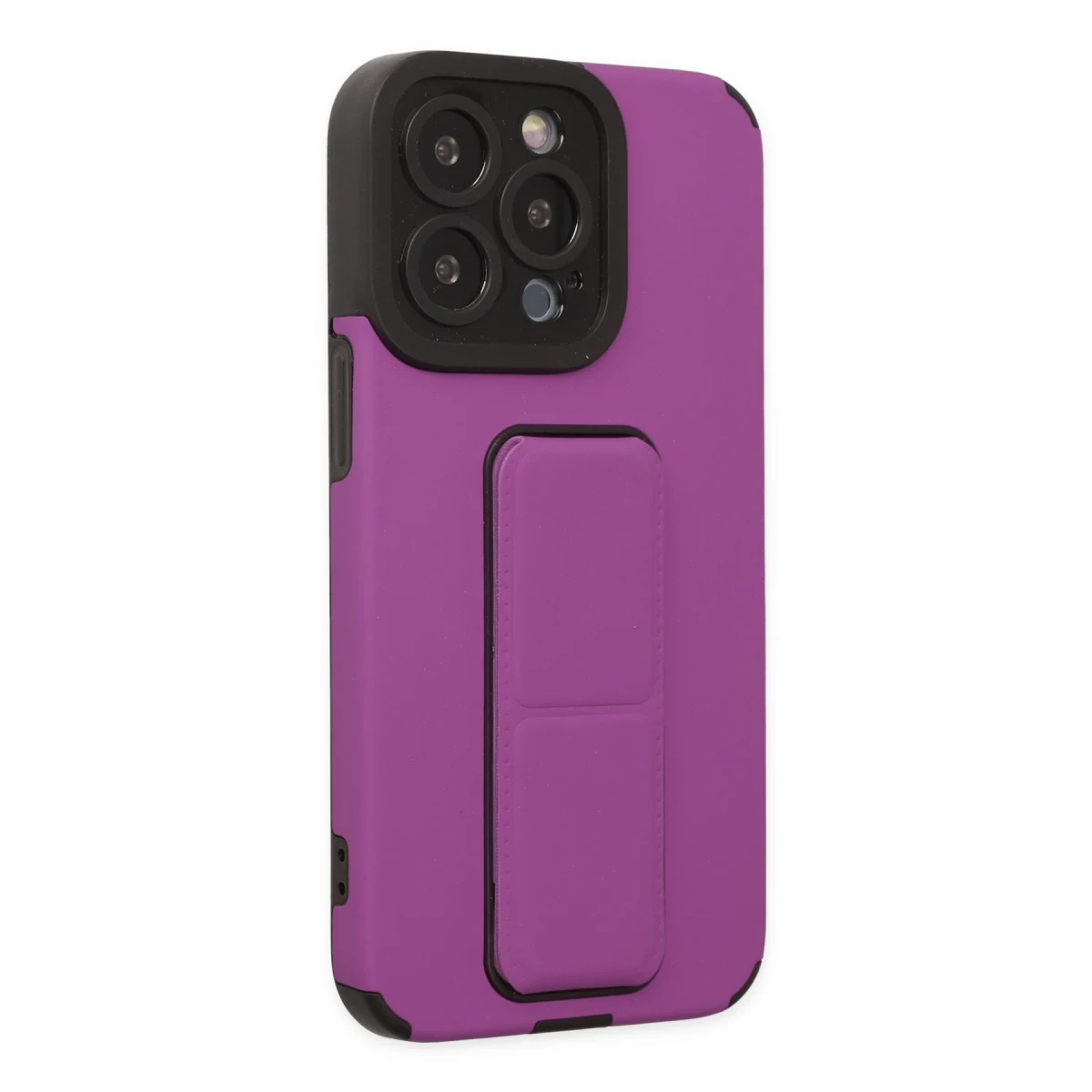 Newface Apple iPhone 13 Pro Max Kılıf Mega Standlı Silikon - Mor — görsel 7