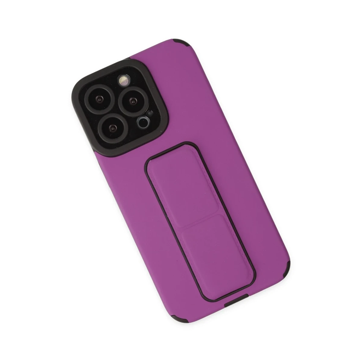Newface Apple iPhone 13 Pro Max Kılıf Mega Standlı Silikon - Mor — görsel 10