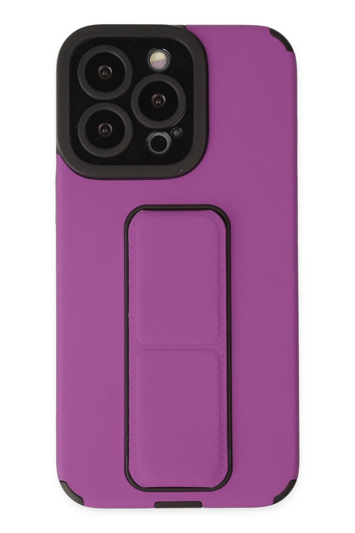Newface Apple iPhone 14 Pro Max Kılıf Mega Standlı Silikon - Mor