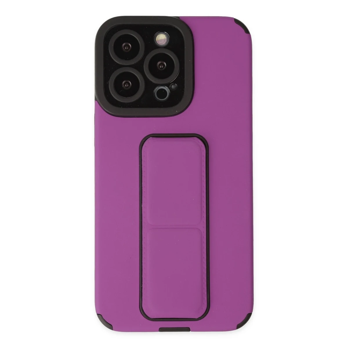 Newface Apple iPhone 14 Pro Max Kılıf Mega Standlı Silikon - Mor — görsel 6