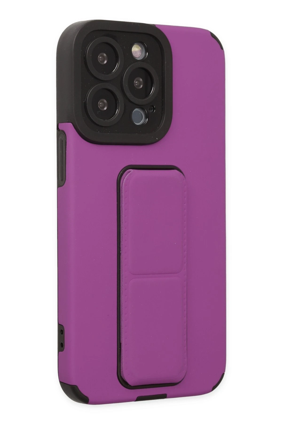 Newface Apple iPhone 14 Pro Max Kılıf Mega Standlı Silikon - Mor — görsel 2