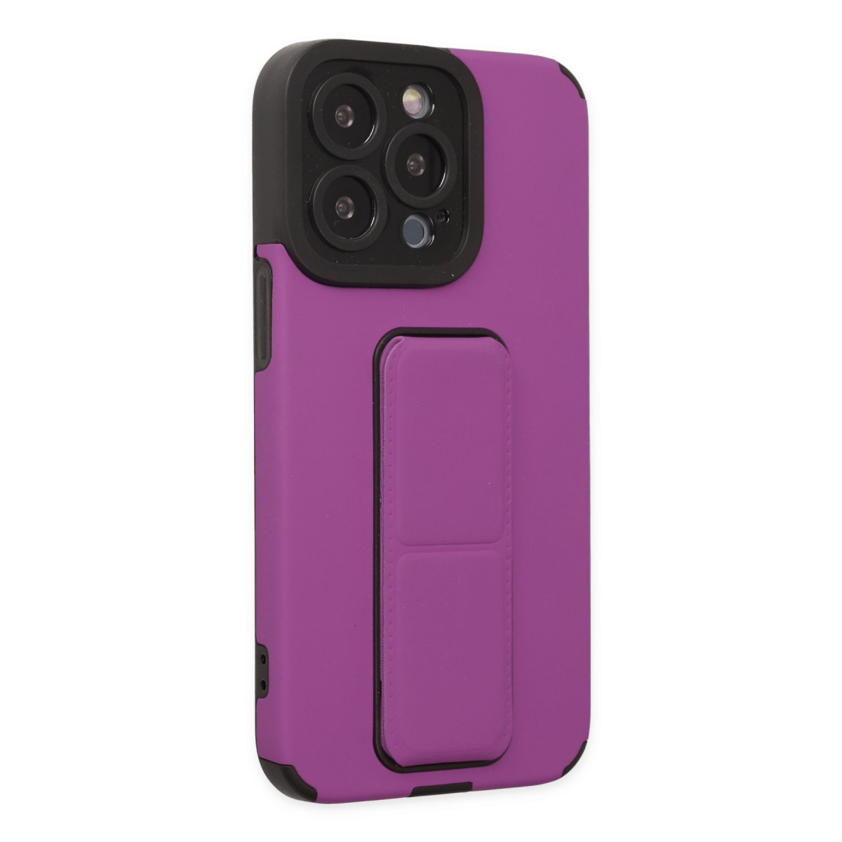 Newface Apple iPhone 14 Pro Max Kılıf Mega Standlı Silikon - Mor — görsel 12