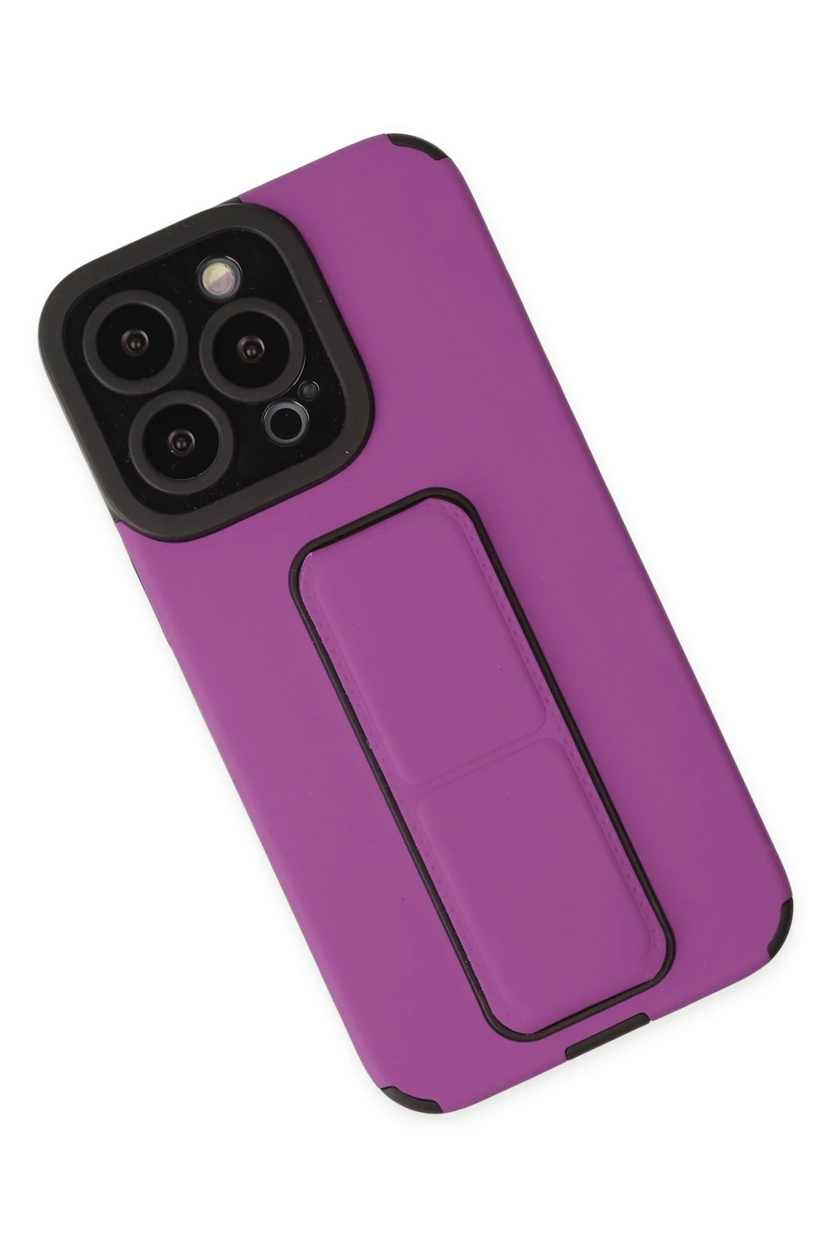 Newface Apple iPhone 14 Pro Max Kılıf Mega Standlı Silikon - Mor — görsel 5