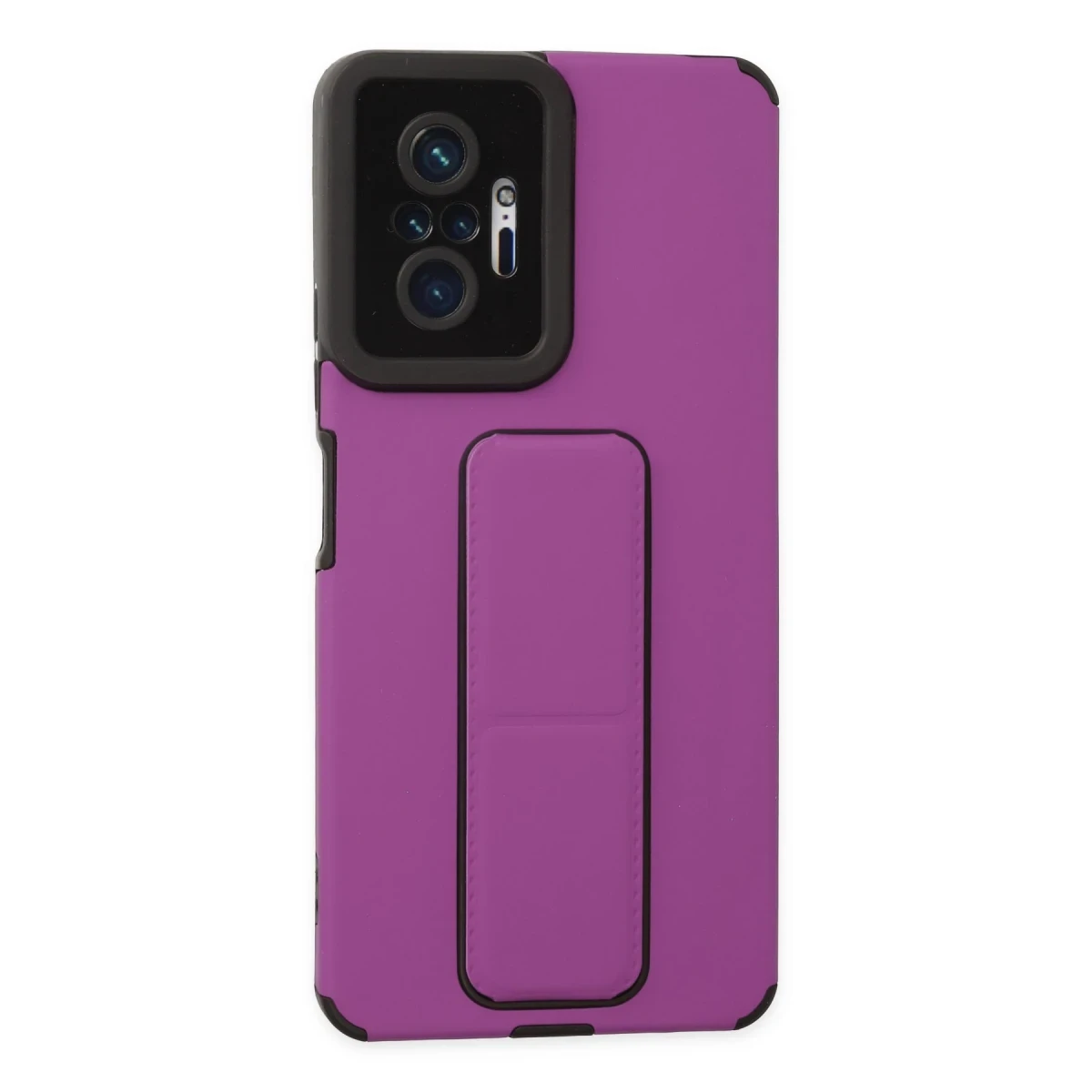 Newface Xiaomi Redmi Note 10 Pro Kılıf Mega Standlı Silikon - Mor — görsel 5