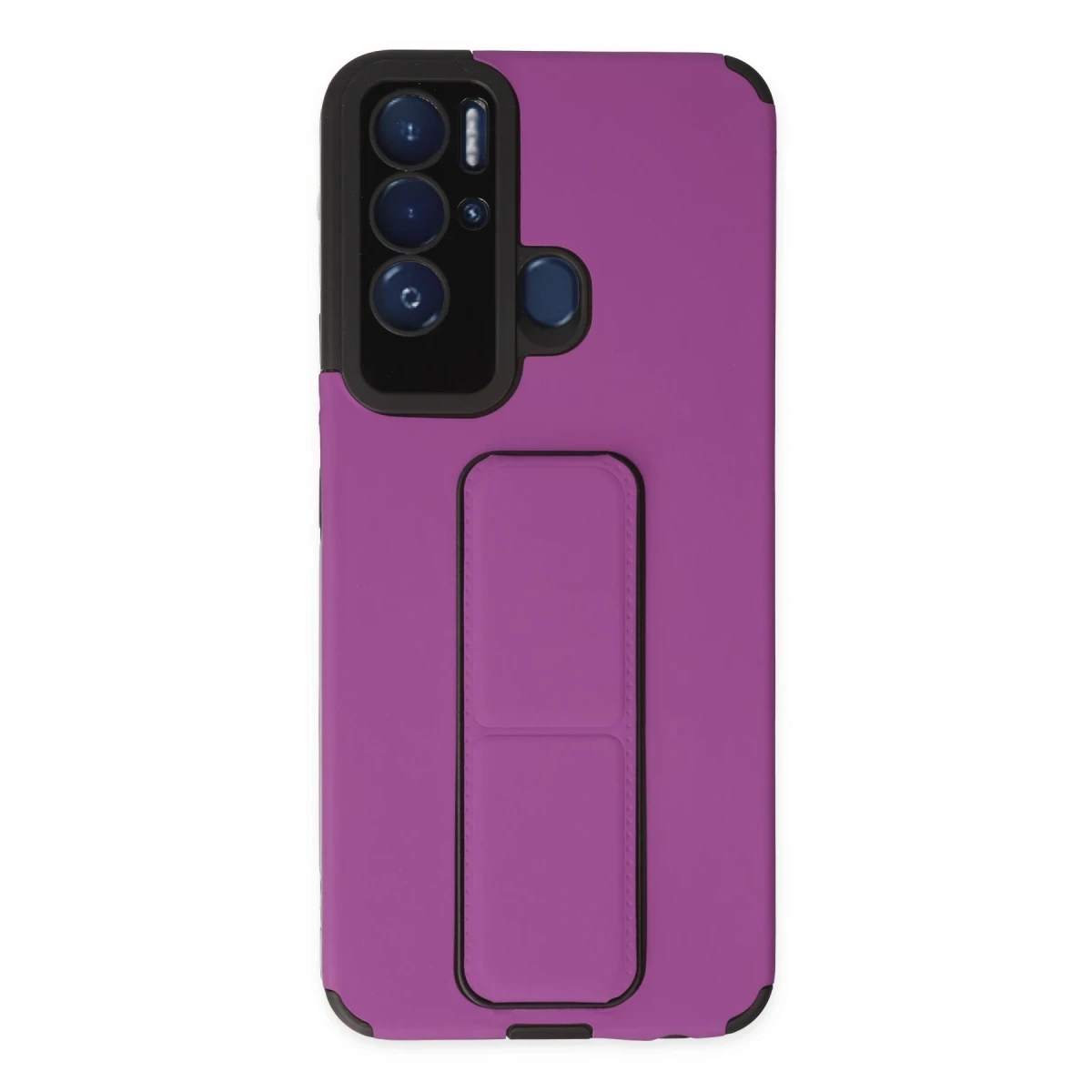 Newface Tecno Pova Neo Kılıf Mega Standlı Silikon - Mor — görsel 6