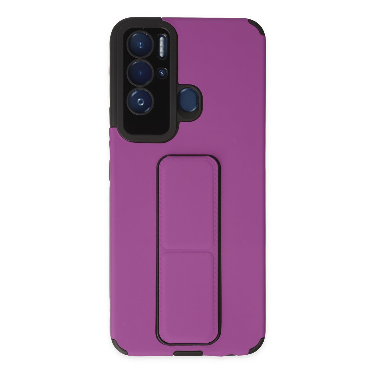 Newface Tecno Pova Neo Kılıf Mega Standlı Silikon - Mor — görsel 11