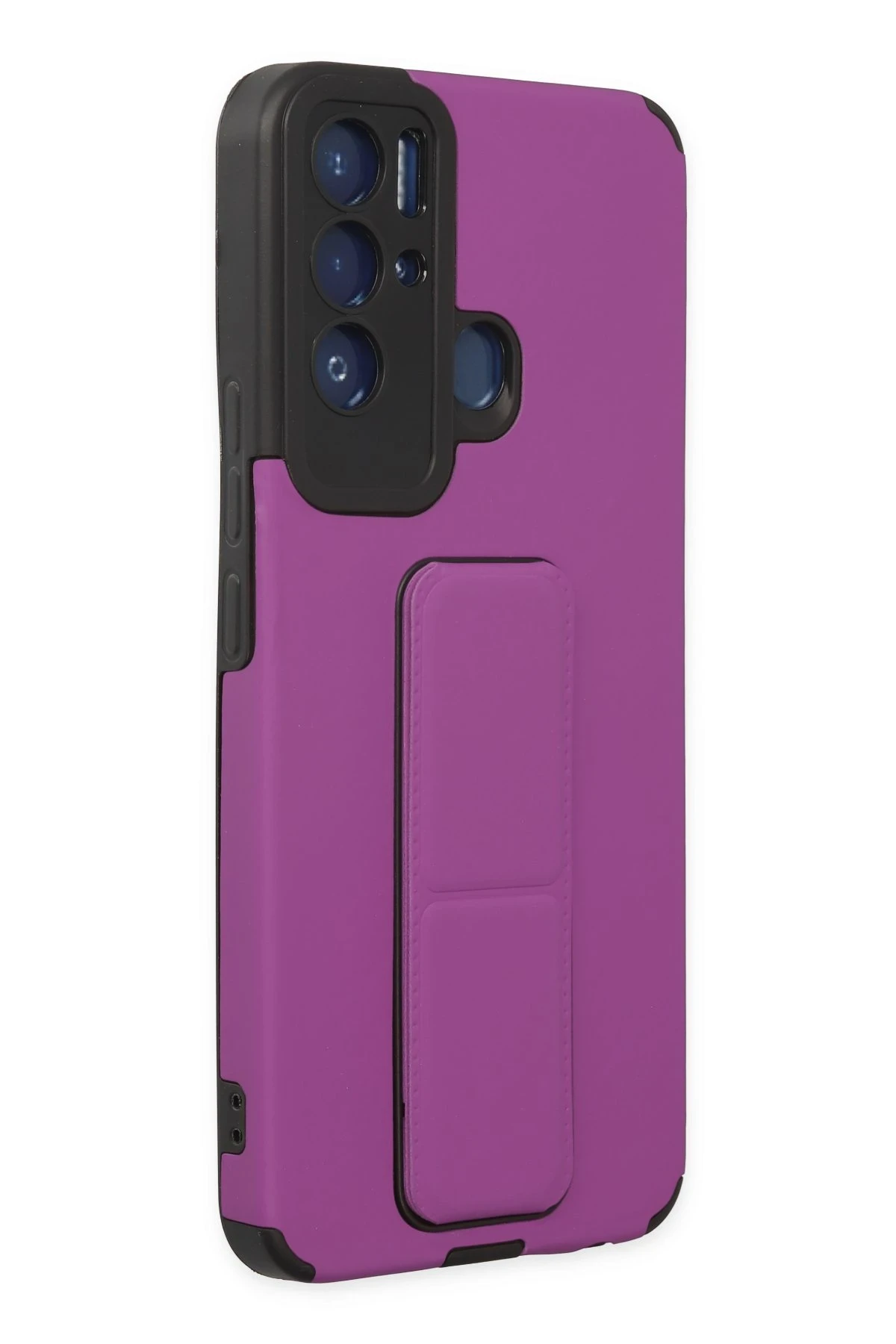 Newface Tecno Pova Neo Kılıf Mega Standlı Silikon - Mor — görsel 2