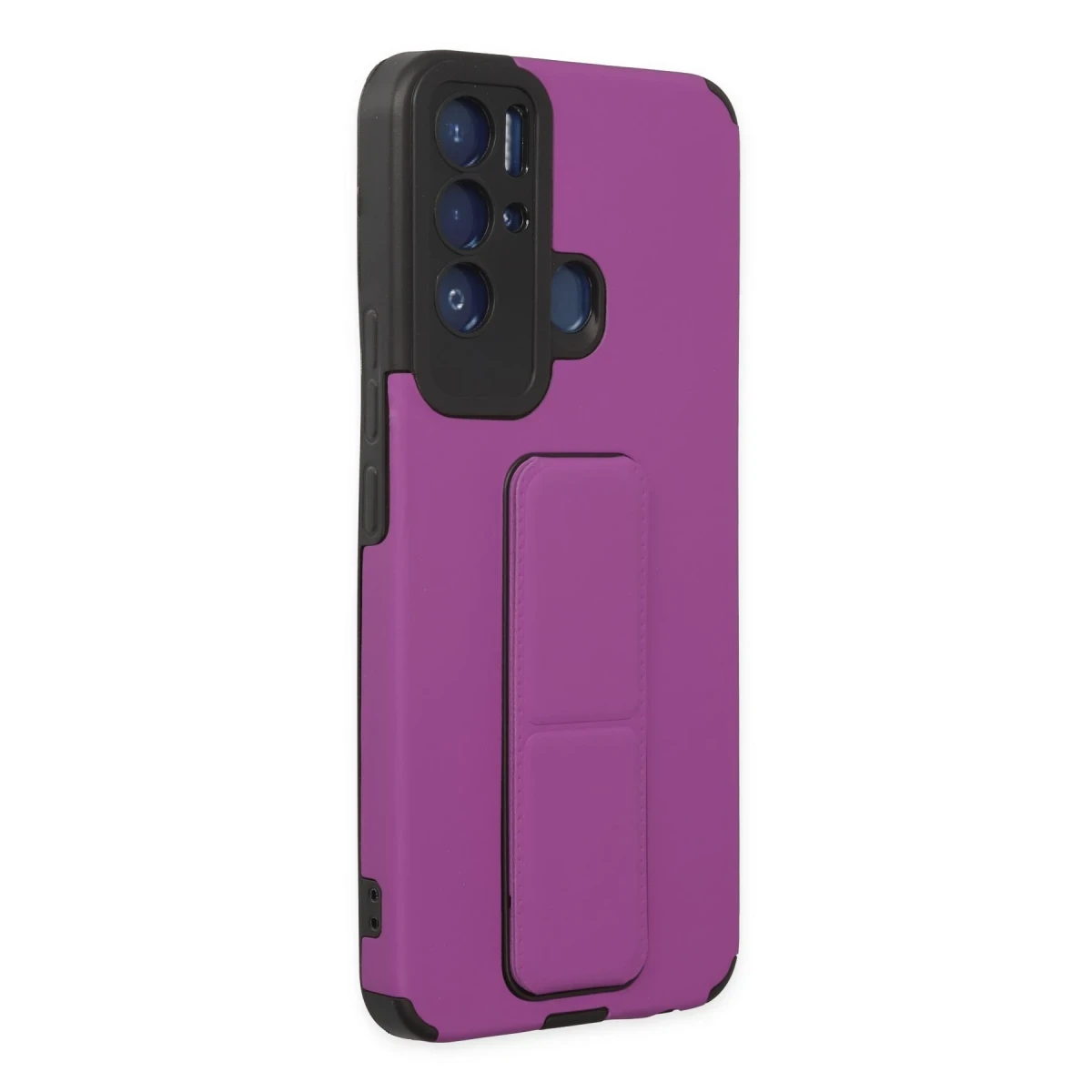 Newface Tecno Pova Neo Kılıf Mega Standlı Silikon - Mor — görsel 7