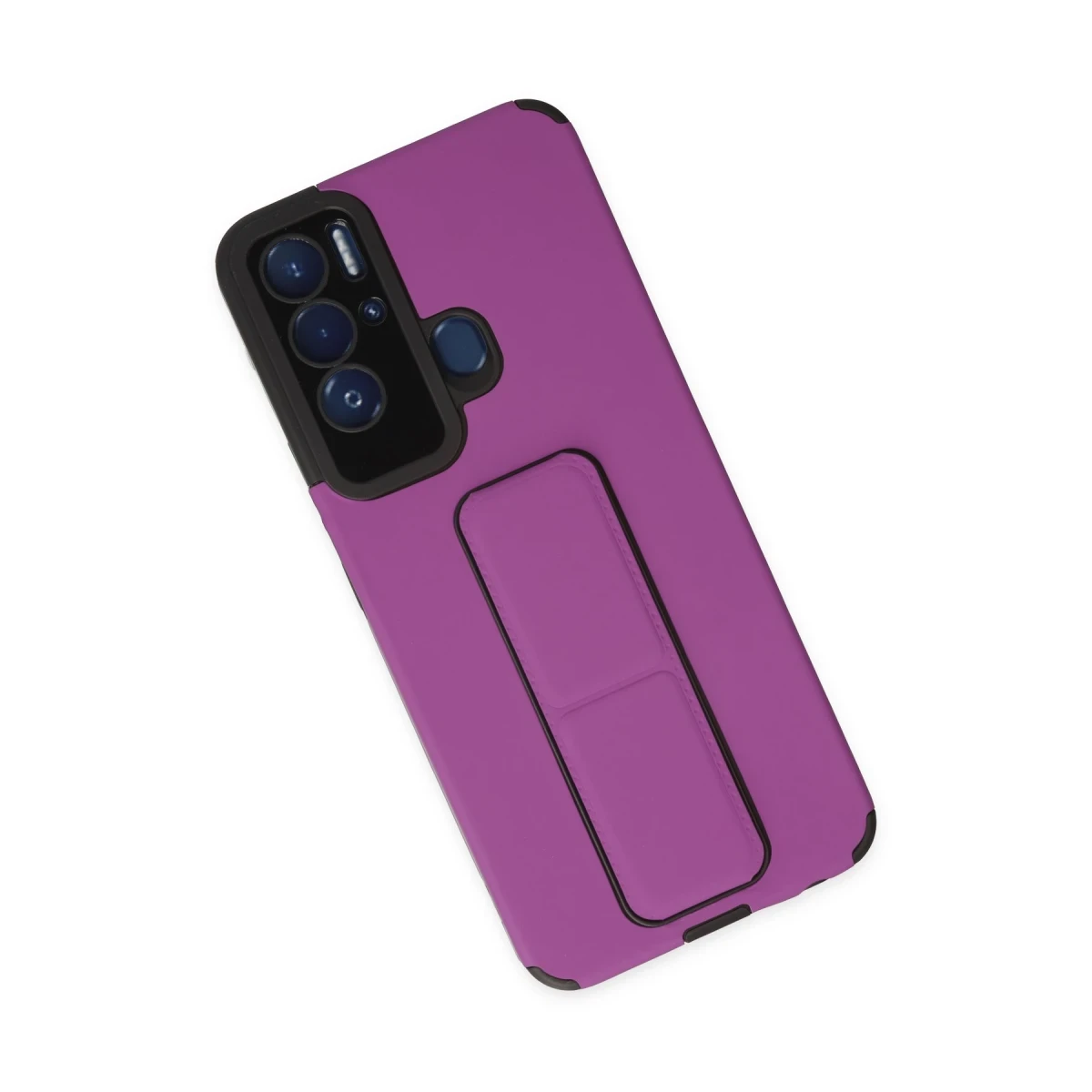 Newface Tecno Pova Neo Kılıf Mega Standlı Silikon - Mor — görsel 8