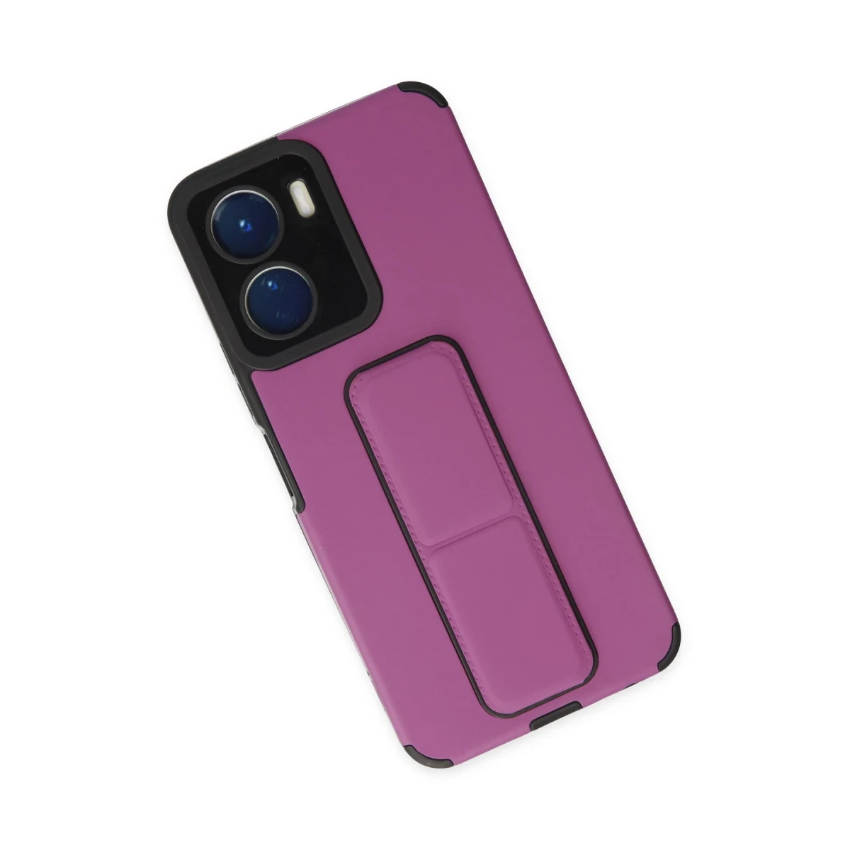 Newface Vivo Y16 Kılıf Mega Standlı Silikon - Mor — görsel 8