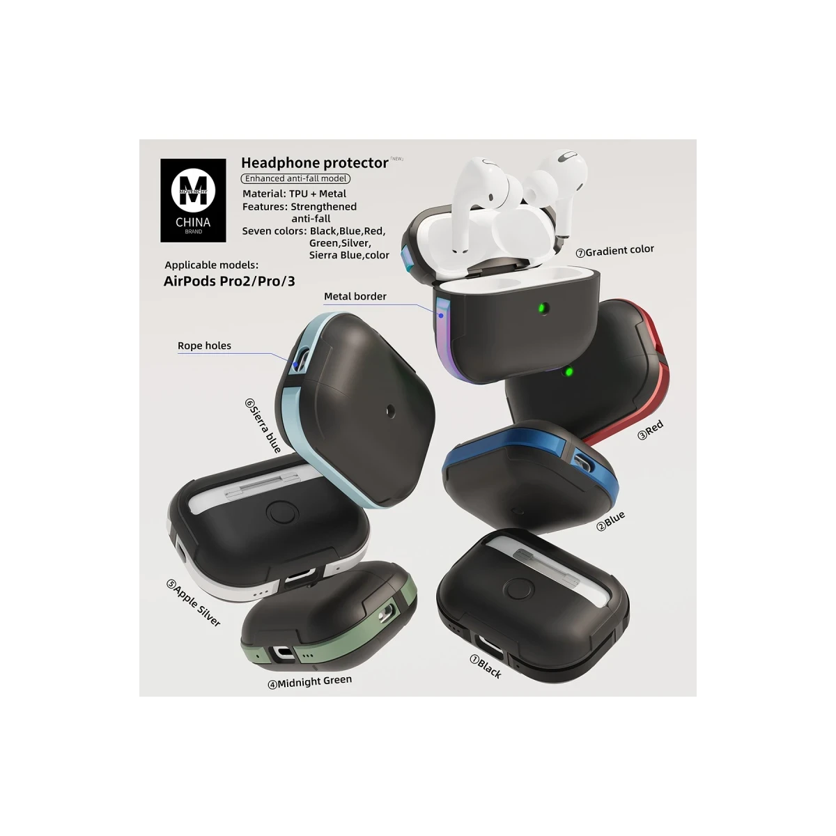 Movenchy Apple Airpods 3 (3.nesil) MO-A8 Armor Kılıf - Siyah — görsel 8