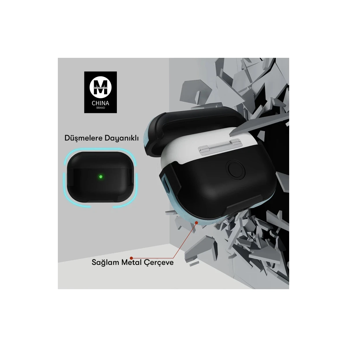 Movenchy Apple Airpods 3 (3.nesil) MO-A8 Armor Kılıf - Siyah — görsel 12