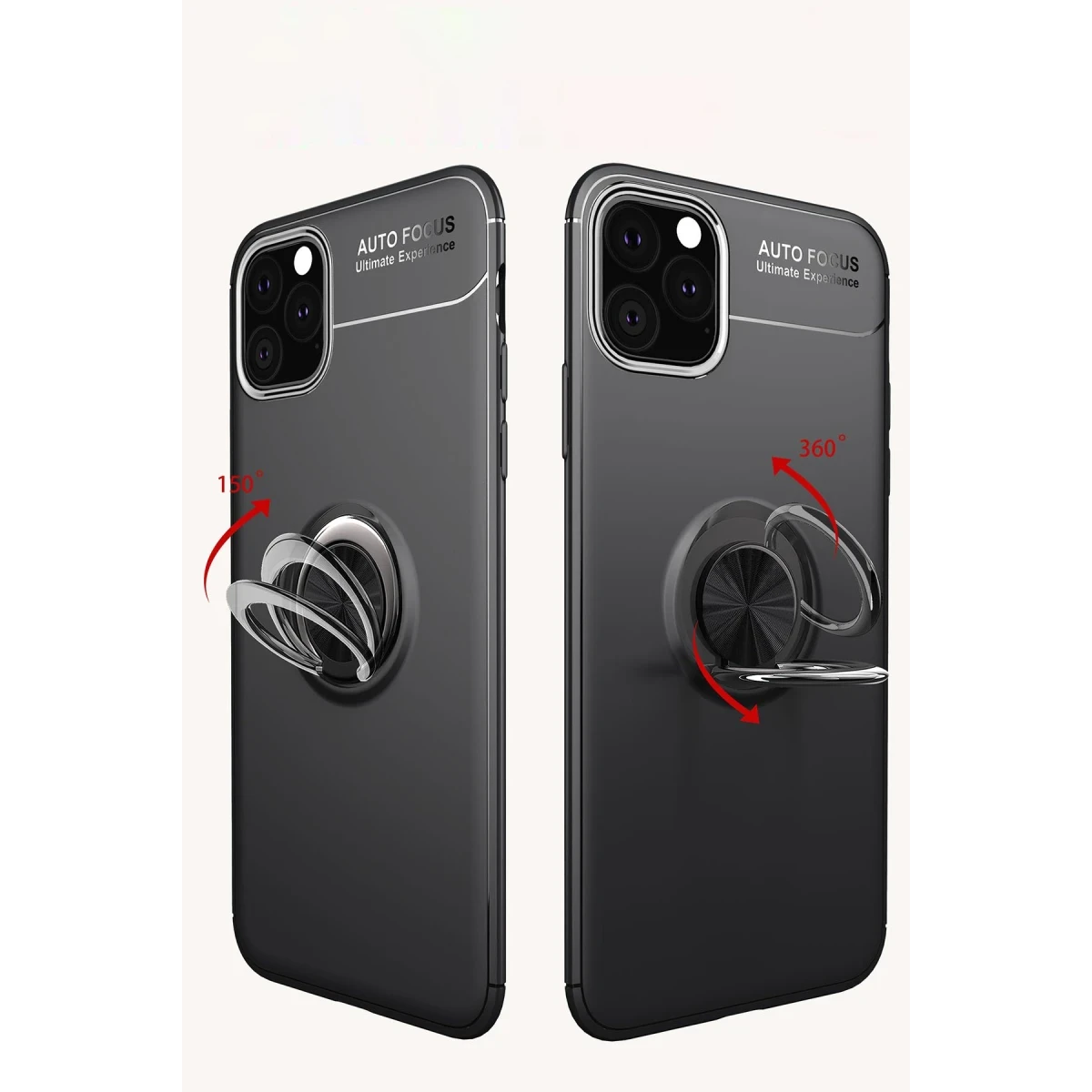 Newface Apple iPhone 11 Pro Max Kılıf Range Yüzüklü Silikon - Siyah — görsel 6