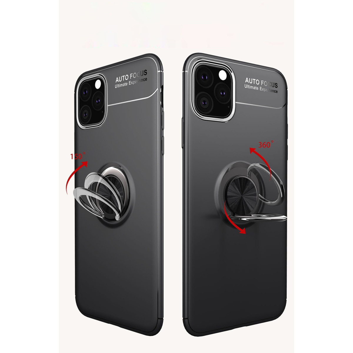 Newface Apple iPhone 11 Pro Max Kılıf Range Yüzüklü Silikon - Siyah — görsel 10