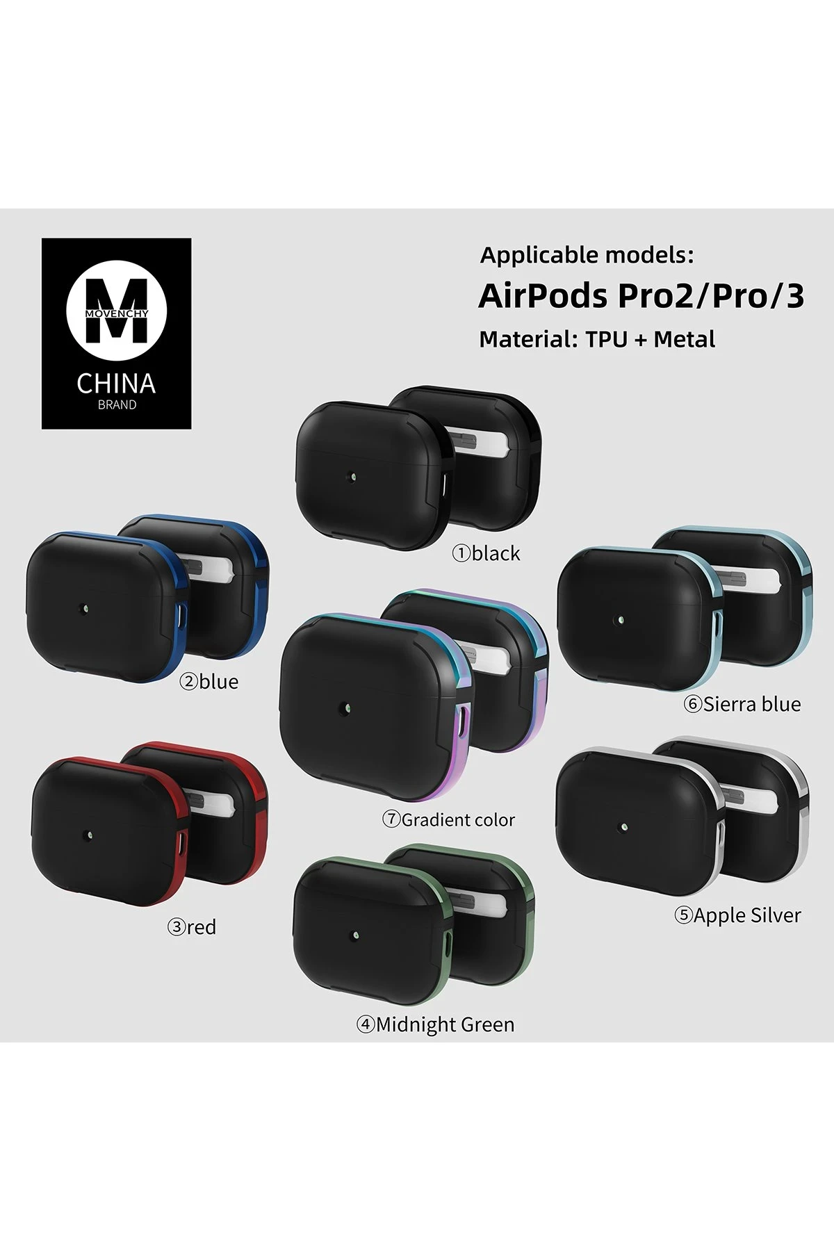 Movenchy Airpods 3 (3.nesil) MO-A8 Armor Kılıf - Koyu Yeşil