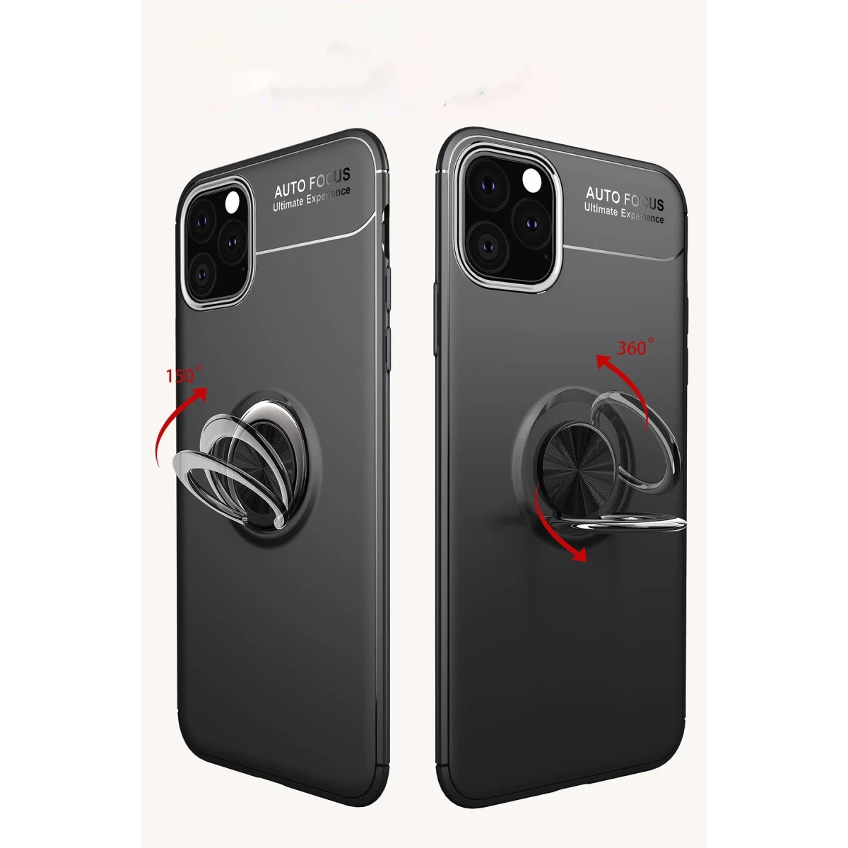 Newface Apple iPhone 11 Pro Kılıf Range Yüzüklü Silikon - Siyah — görsel 6