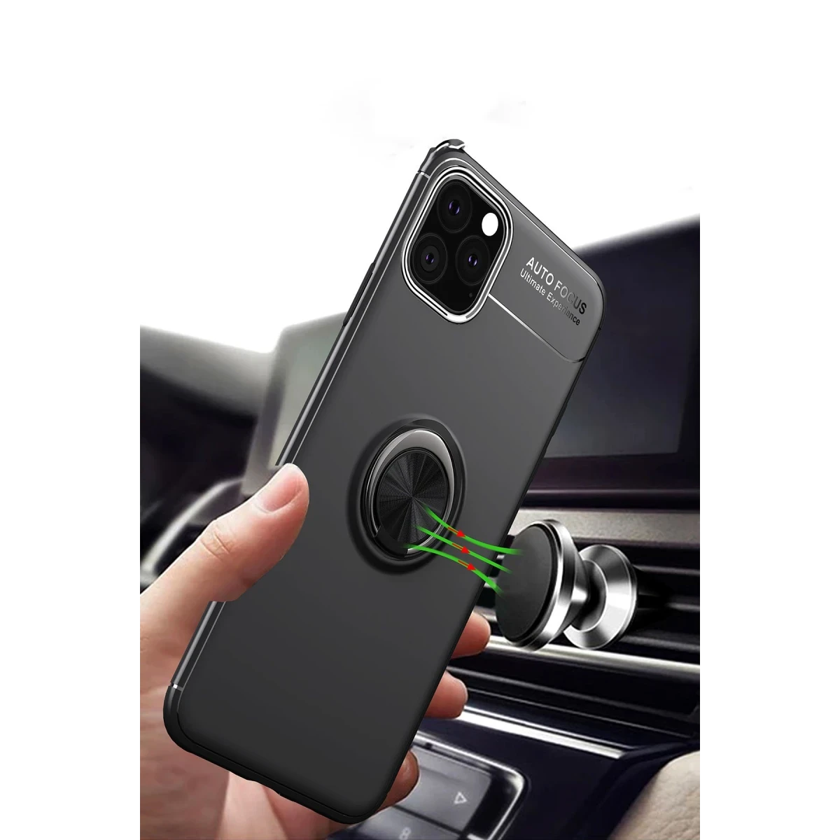 Newface Apple iPhone 11 Pro Kılıf Range Yüzüklü Silikon - Siyah — görsel 8