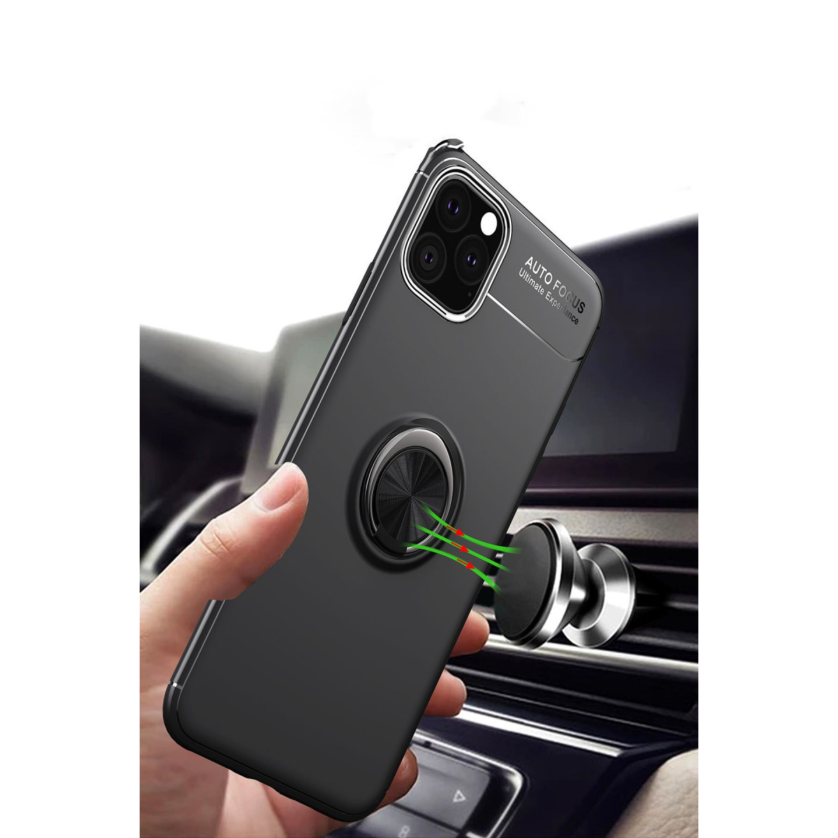 Newface Apple iPhone 11 Pro Kılıf Range Yüzüklü Silikon - Siyah — görsel 12