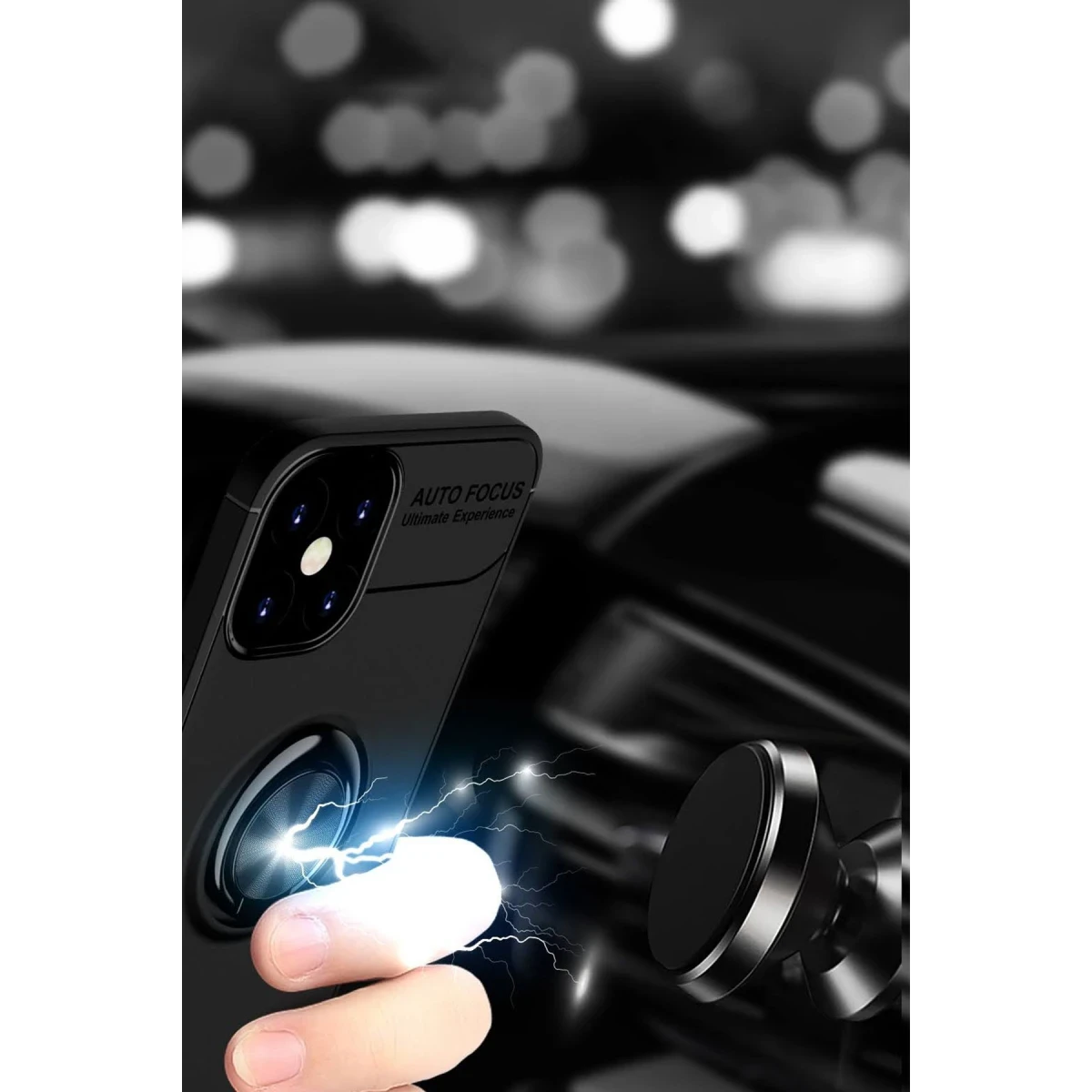Newface Apple iPhone 12 Mini Kılıf Range Yüzüklü Silikon - Siyah — görsel 12