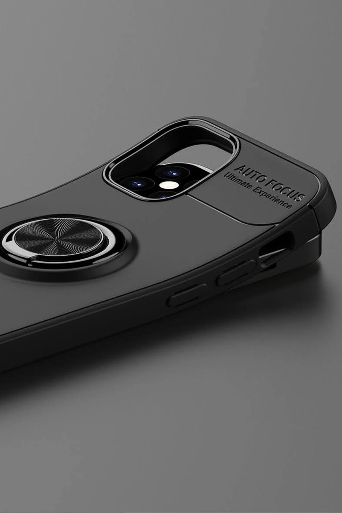 Newface iPhone 12 Mini Kılıf Range Yüzüklü Silikon - Siyah-Kırmızı