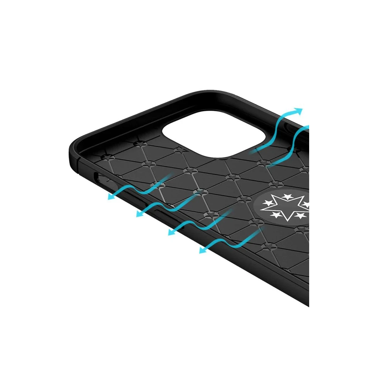 Newface Apple iPhone 12 Mini Kılıf Range Yüzüklü Silikon - Siyah-Kırmızı