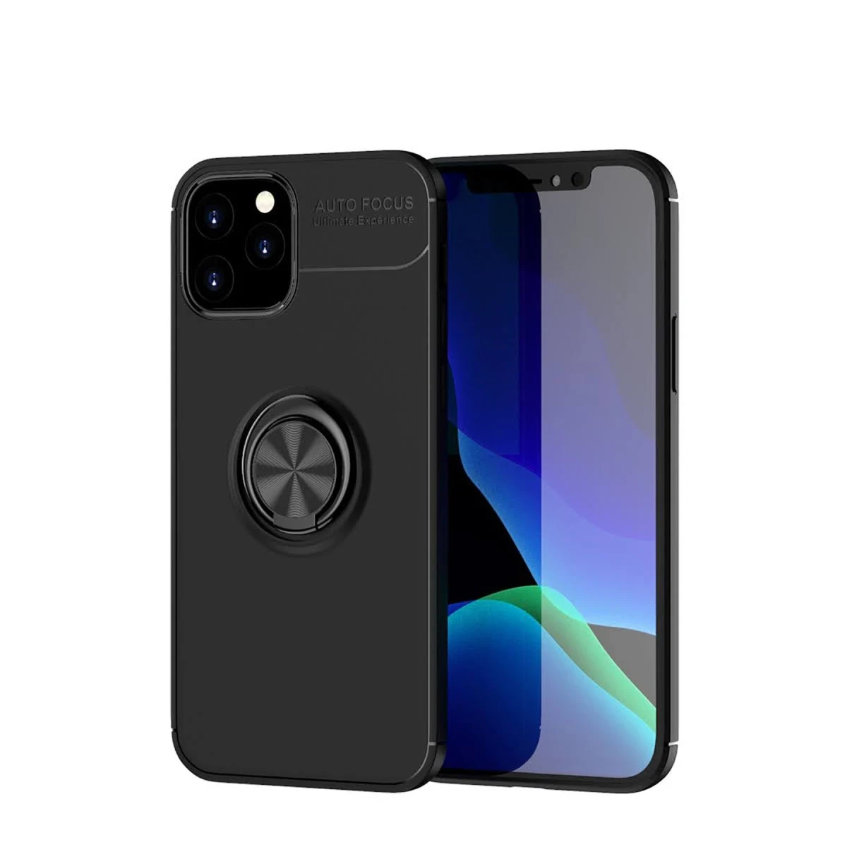 Newface Apple iPhone 12 Kılıf Range Yüzüklü Silikon - Siyah — görsel 9