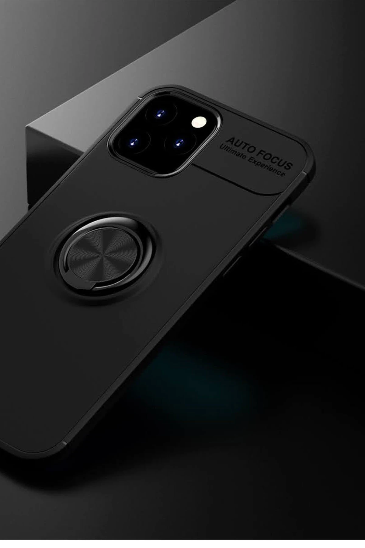 Newface Apple iPhone 12 Kılıf Range Yüzüklü Silikon - Siyah — görsel 2