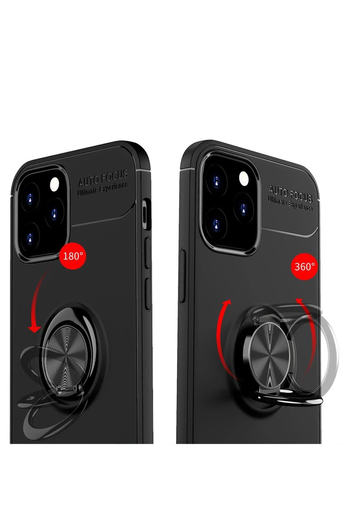Newface Apple iPhone 12 Kılıf Range Yüzüklü Silikon - Siyah — görsel 3