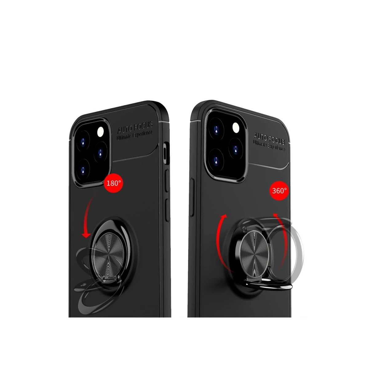 Newface Apple iPhone 12 Kılıf Range Yüzüklü Silikon - Siyah — görsel 11
