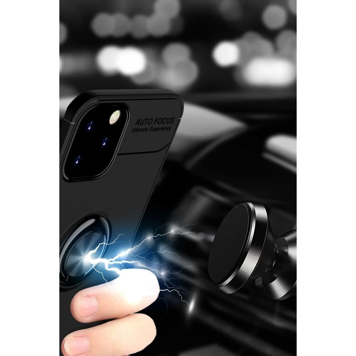 Newface Apple iPhone 12 Kılıf Range Yüzüklü Silikon - Siyah — görsel 12