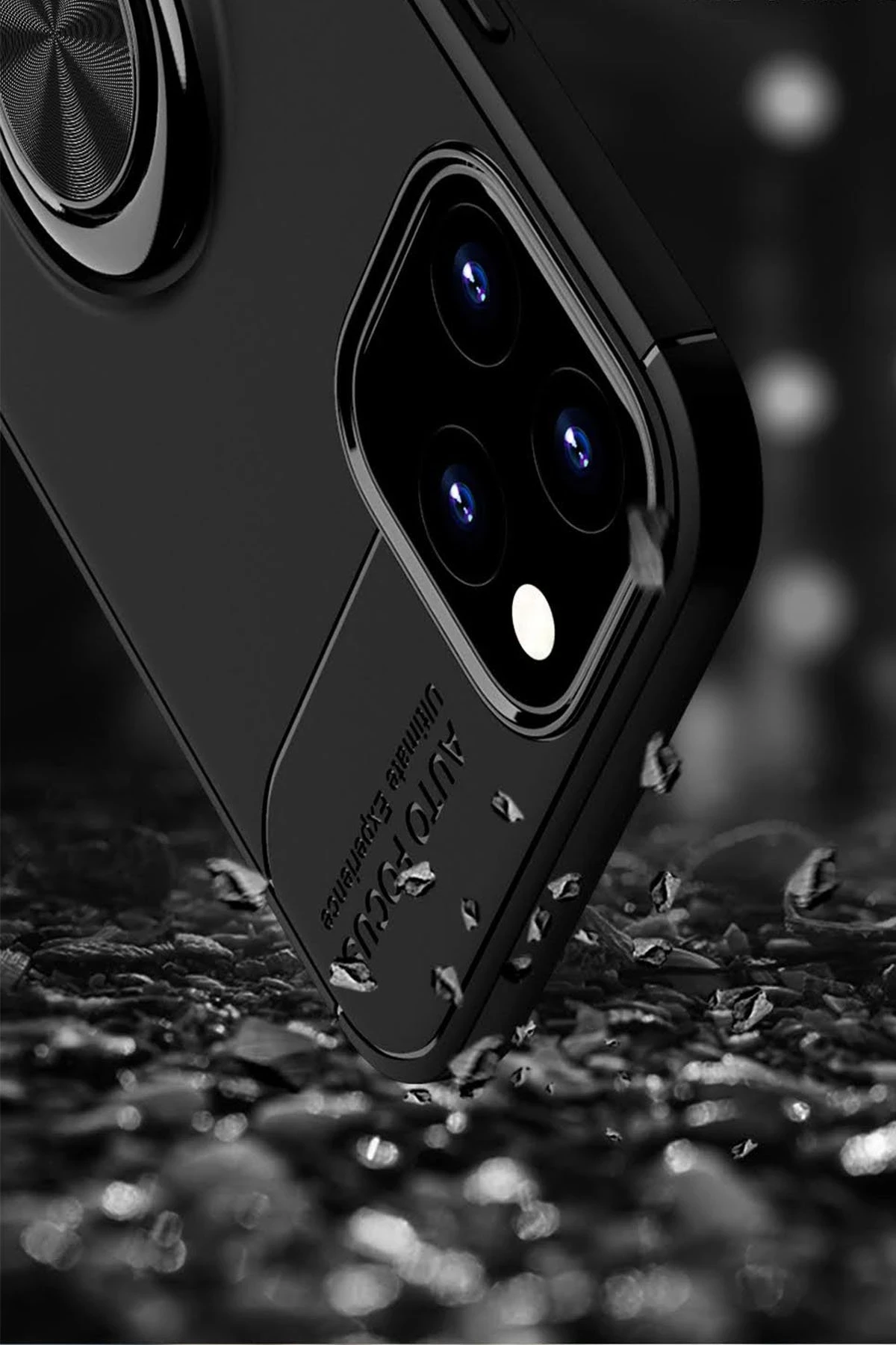 Newface Apple iPhone 12 Kılıf Range Yüzüklü Silikon - Siyah — görsel 6