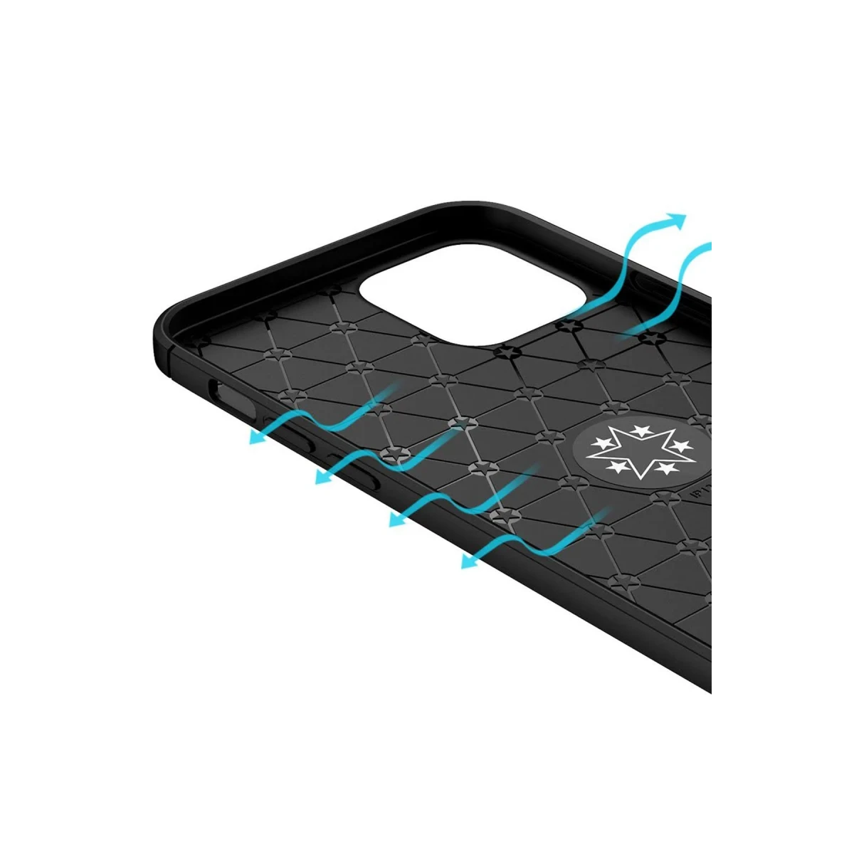 Newface Apple iPhone 12 Kılıf Range Yüzüklü Silikon - Siyah-Mavi