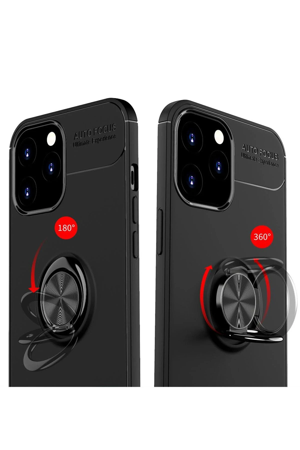 Newface Apple iPhone 12 Pro Max Kılıf Range Yüzüklü Silikon - Siyah — görsel 3