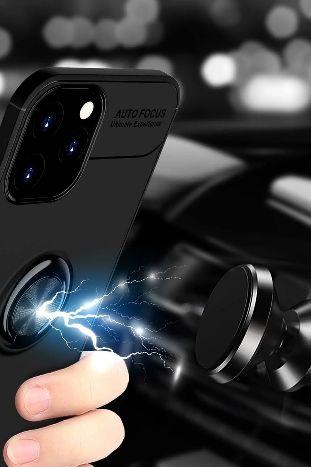 Newface Apple iPhone 12 Pro Max Kılıf Range Yüzüklü Silikon - Siyah — görsel 4