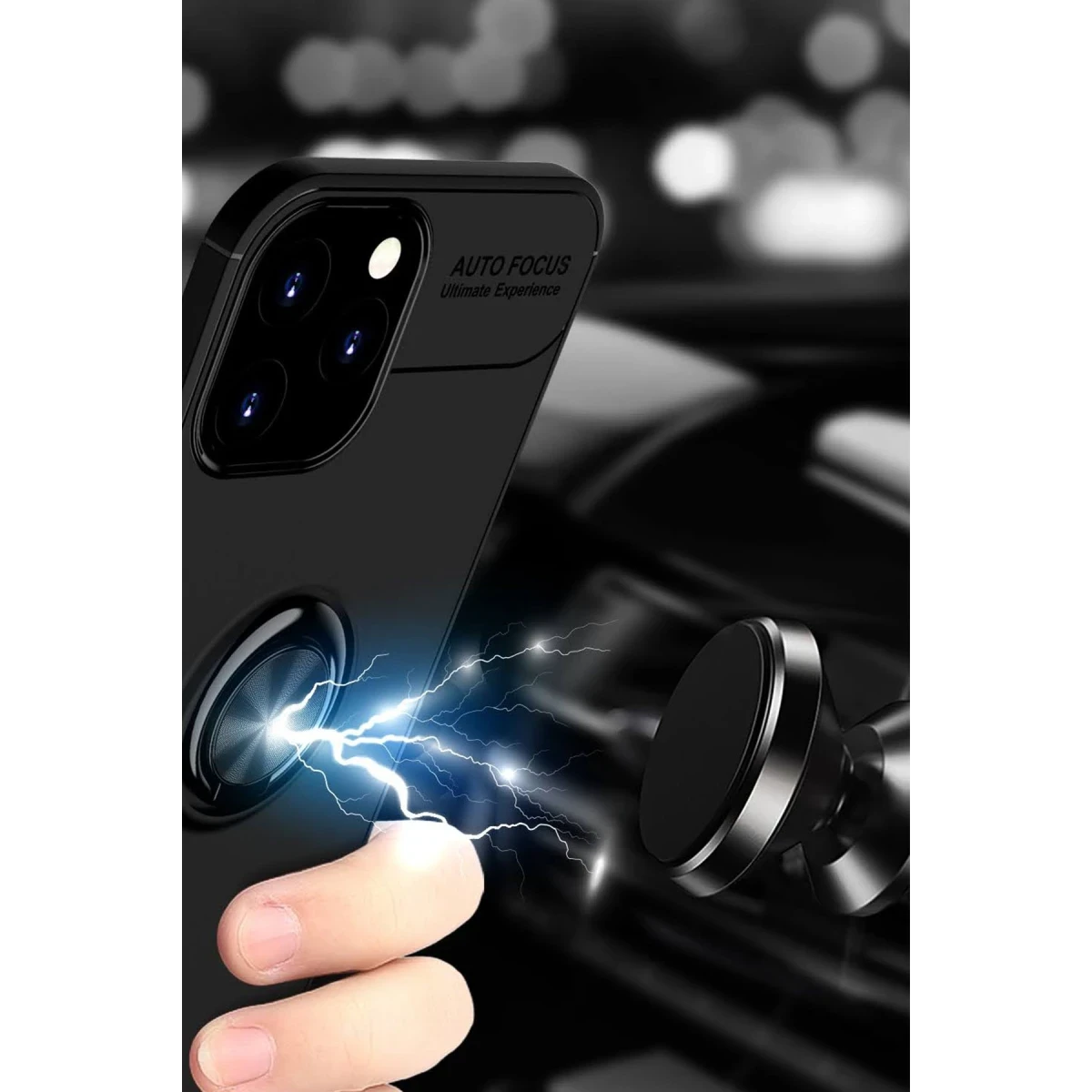 Newface Apple iPhone 12 Pro Max Kılıf Range Yüzüklü Silikon - Siyah — görsel 12