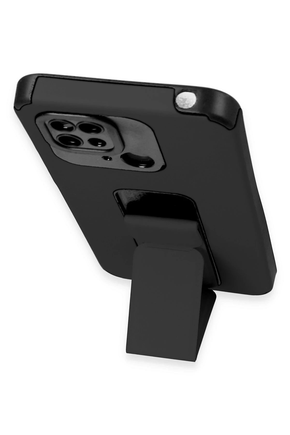Newface Xiaomi Redmi 10C Kılıf Mega Standlı Silikon - Siyah — görsel 4