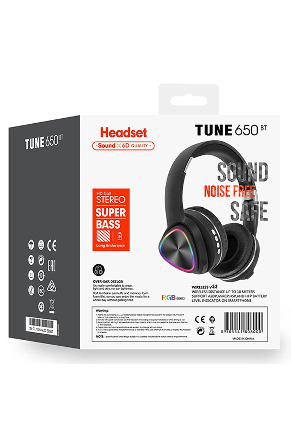 Karler Bass Tune 650 BT RGB Kablosuz Kafaüstü Kulaklık - Siyah — görsel 2