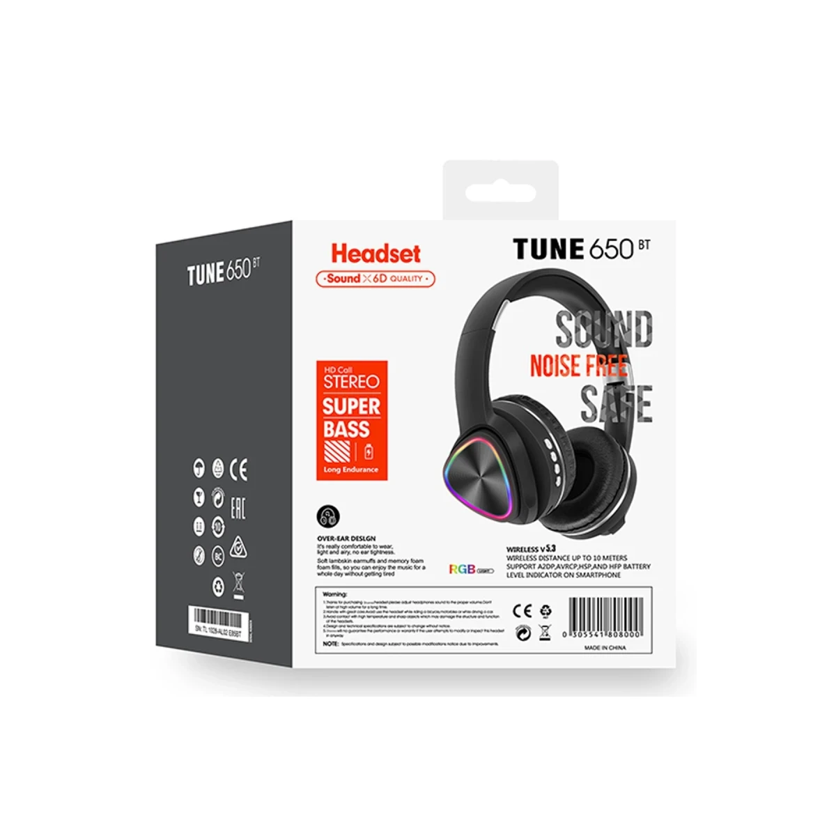 Karler Bass Tune 650 BT RGB Kablosuz Kafaüstü Kulaklık - Siyah — görsel 6