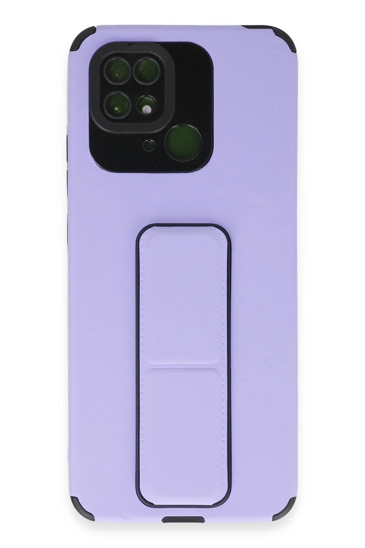 Newface Xiaomi Redmi 10C Kılıf Mega Standlı Silikon - Lila