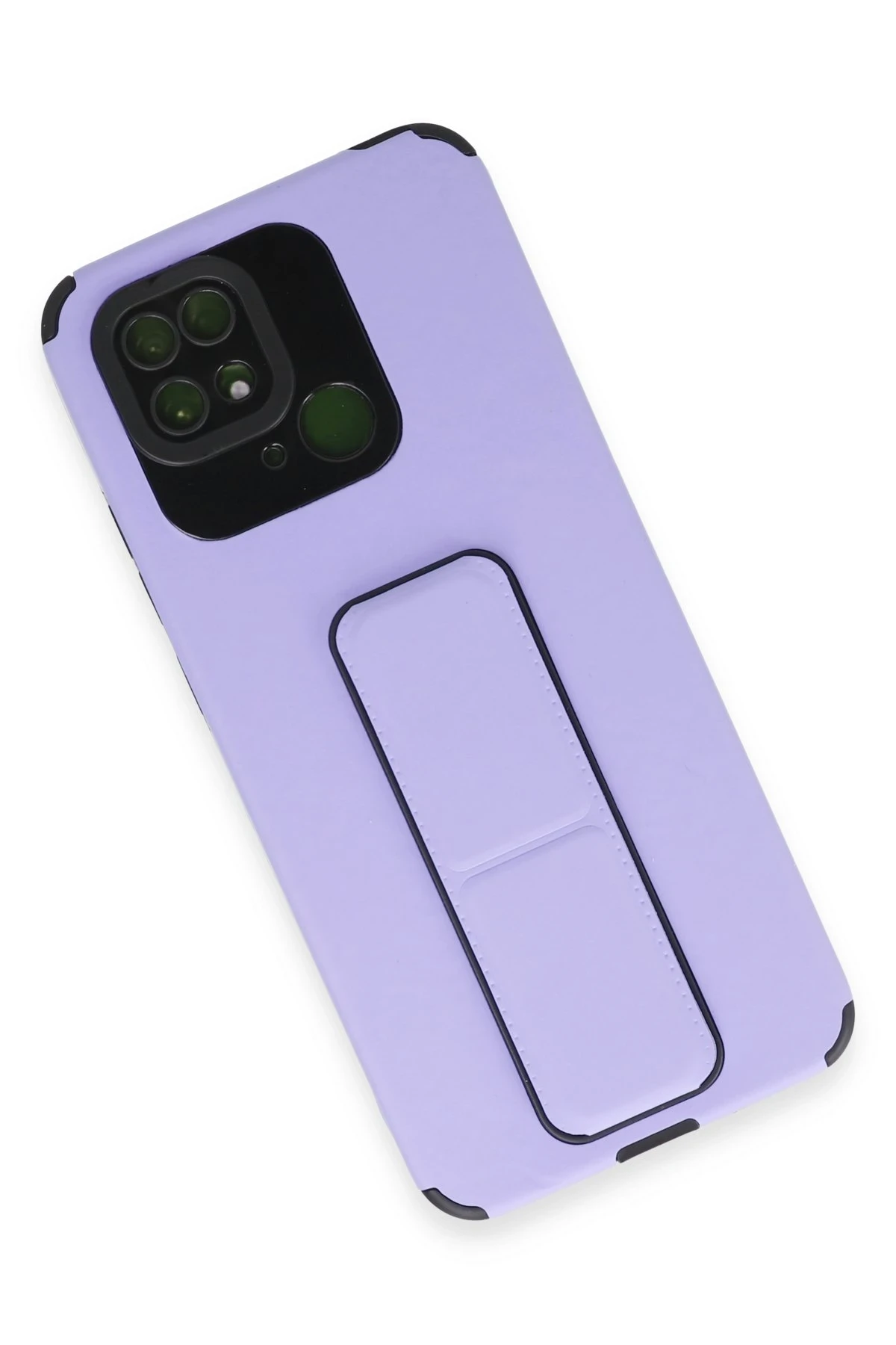 Newface Xiaomi Redmi 10C Kılıf Mega Standlı Silikon - Lila