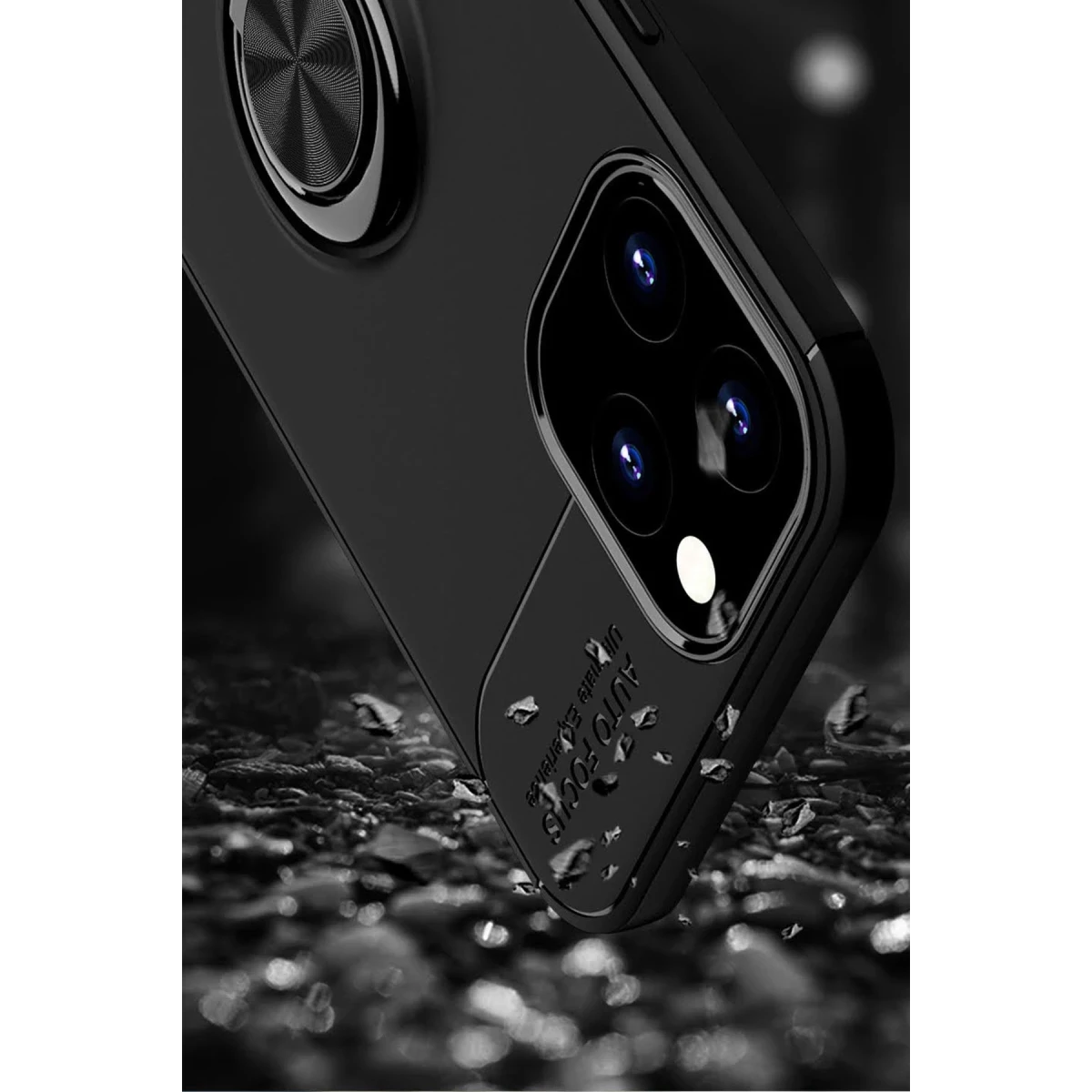 Newface Apple iPhone 12 Pro Max Kılıf Range Yüzüklü Silikon - Kırmızı