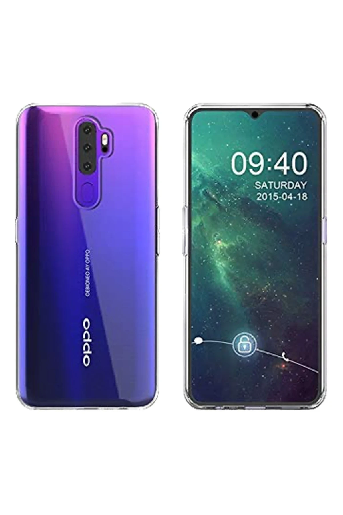 Newface Oppo A5 2020 Kılıf Lüx Şeffaf Silikon — görsel 2