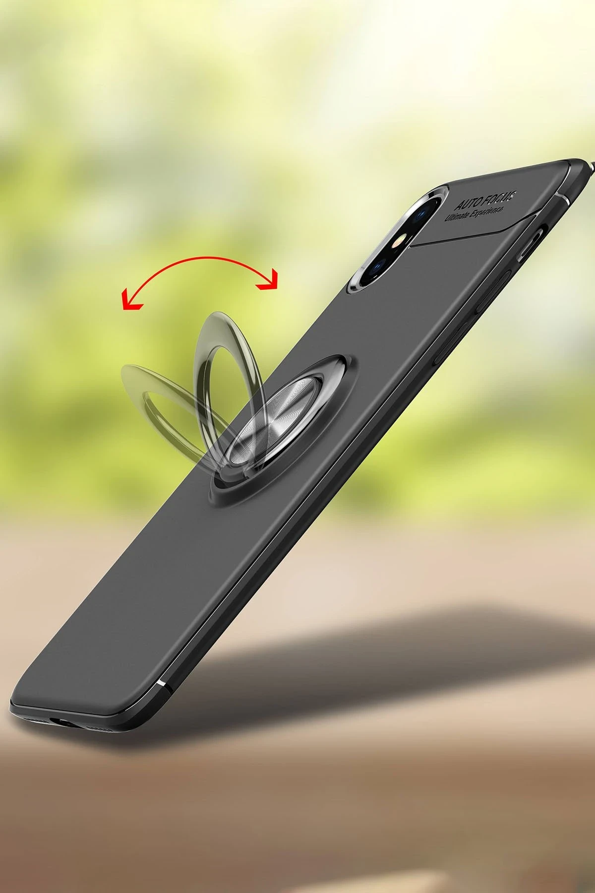 Newface iPhone XS Max Kılıf Range Yüzüklü Silikon - Mavi